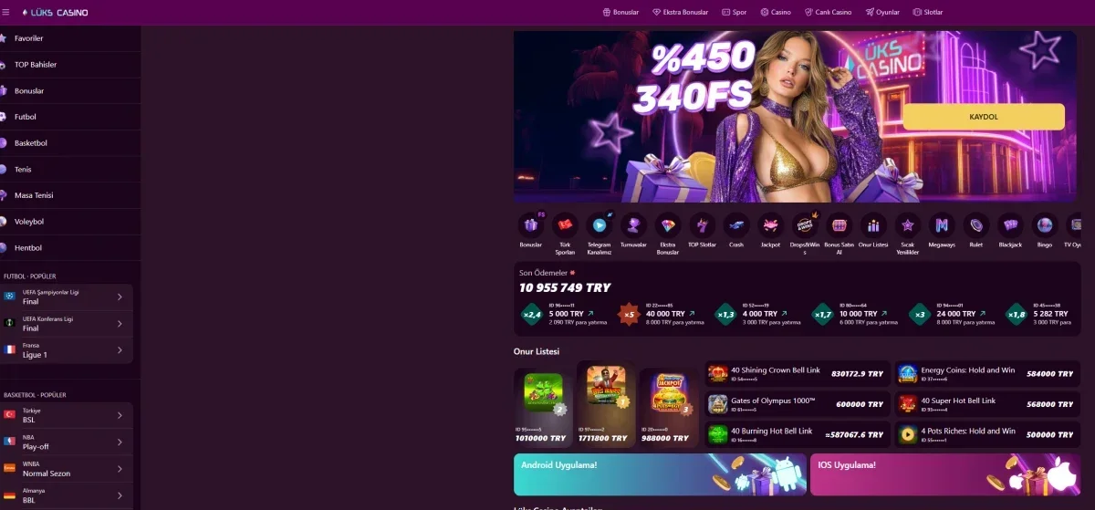 Lüks Casino ekran görüntüsü
